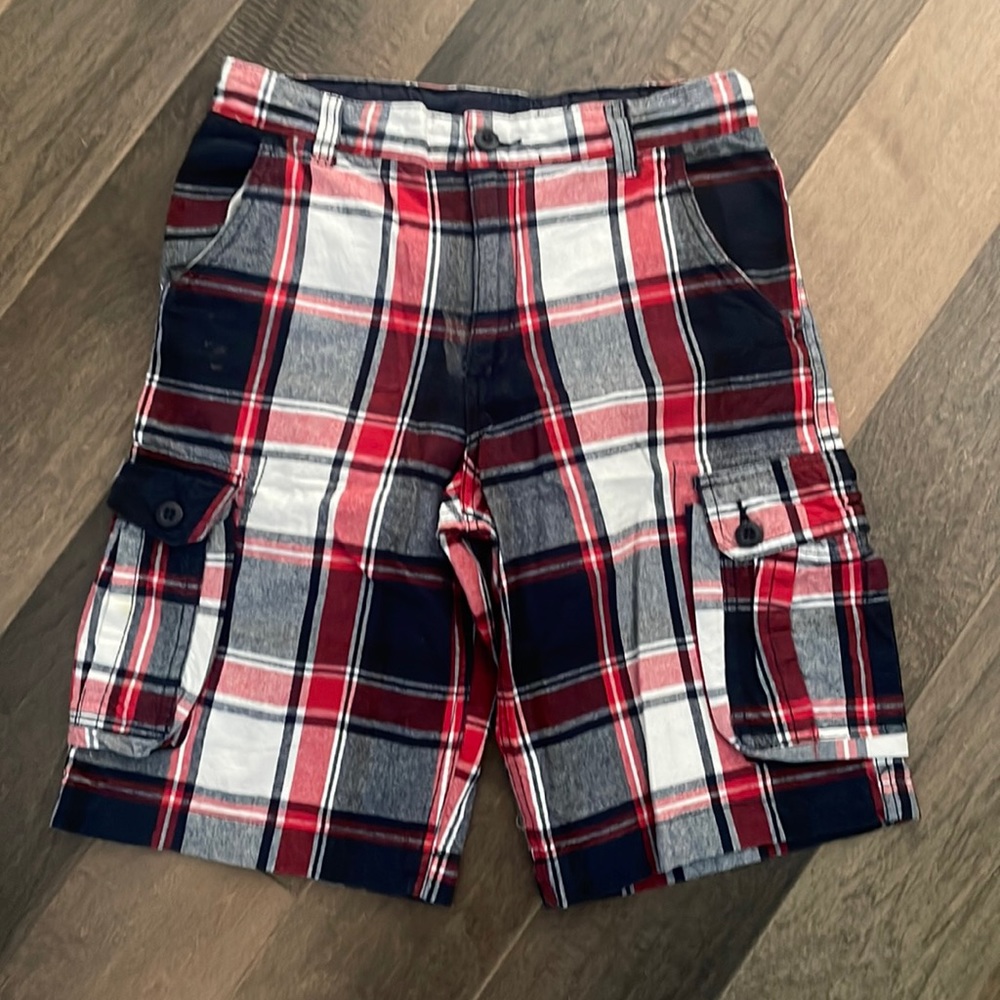 🟢Faded Glory Boys 18 Cargo Shorts Plaid